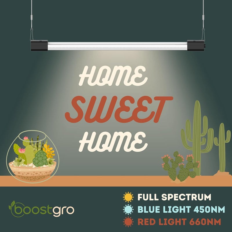 BoostGro 3FT LED Succulent Terrarium Plant Grow Light Linkable Full Spectrum Daylight with Enhanced 660nm Red and 450nm Blue LightTech Indoor Lighting Fixture (3 FT) - Image 2
